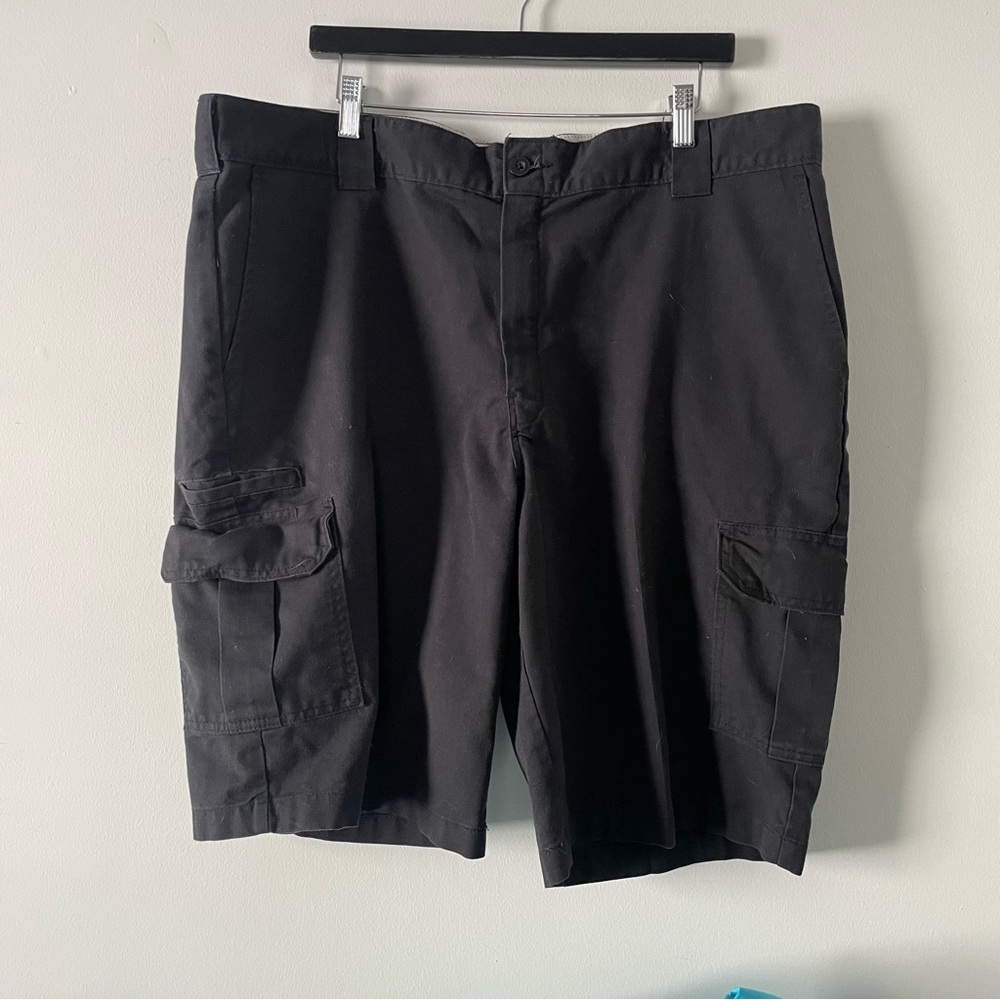 Dickies Mens Flex Black Carpenter Cargo Regular Fit Work Shorts Size 42